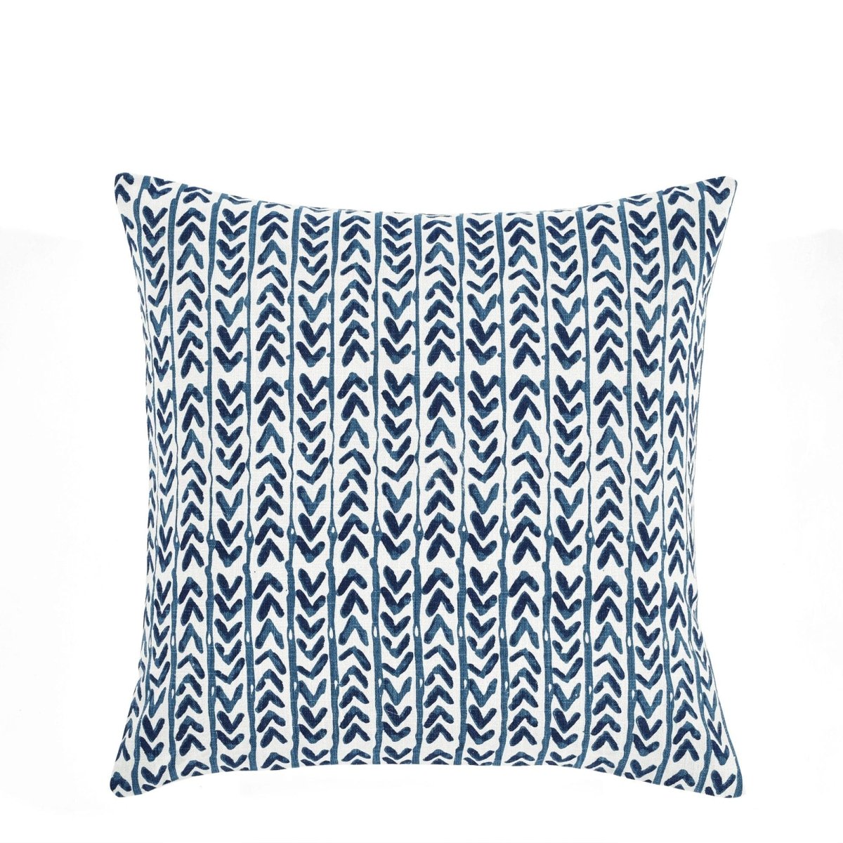 Pillow cover with an intricate navy geometric motif
